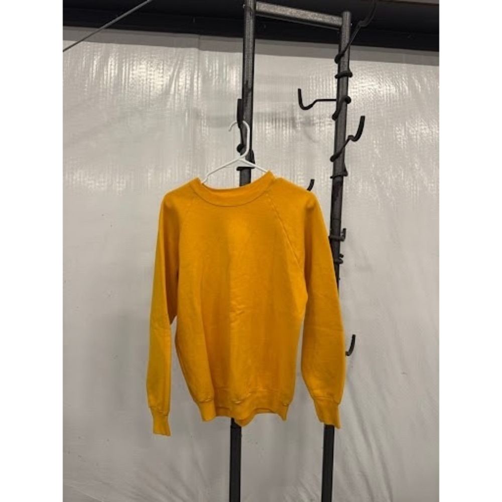 Vintage 80s Fruit of the Loom Blank Sweatshirt Yellow Gold Made in USA Mens L